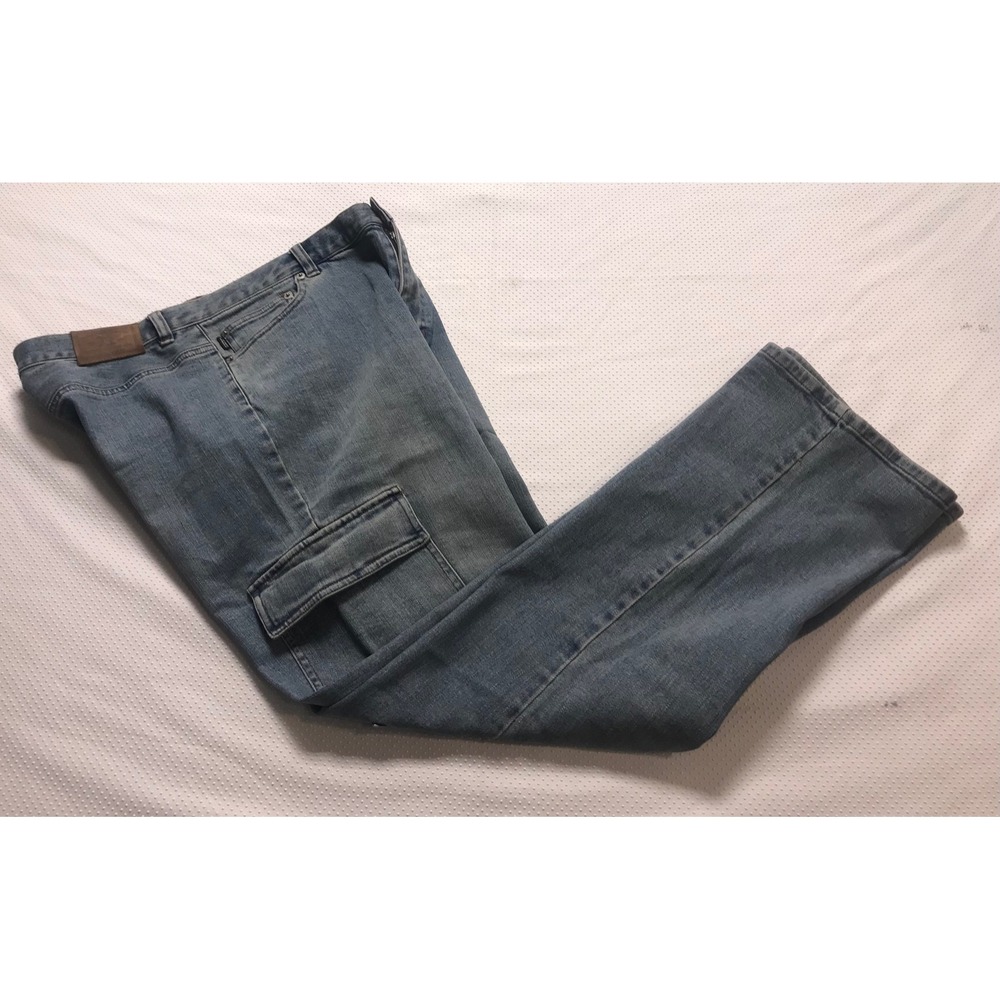 Lauren Jeans Co. Women's Denim Cargo Pants Relaxed Fit Size 12 30in Inseam